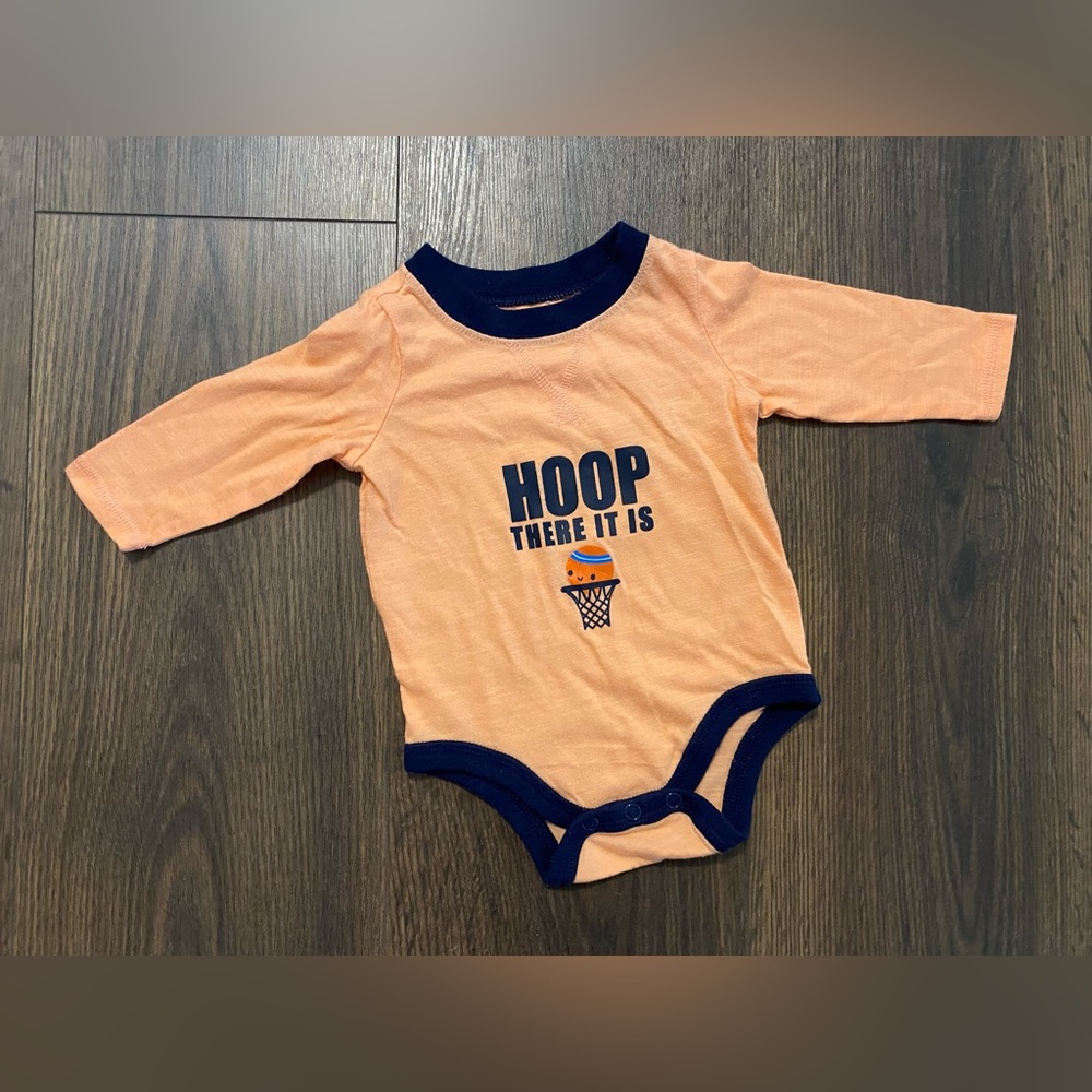 Okie Dokie Orange & Blue Basketball Onesie 3M